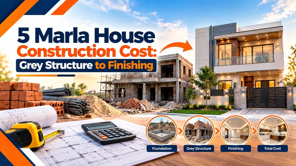 5 Marla House Construction Cost: Grey Structure to Finishing